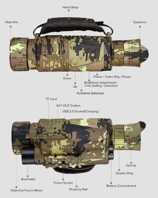 5x8 van de de Visie Éénogige Telescoop van de opticanacht Navulbare de Machtsbesparing